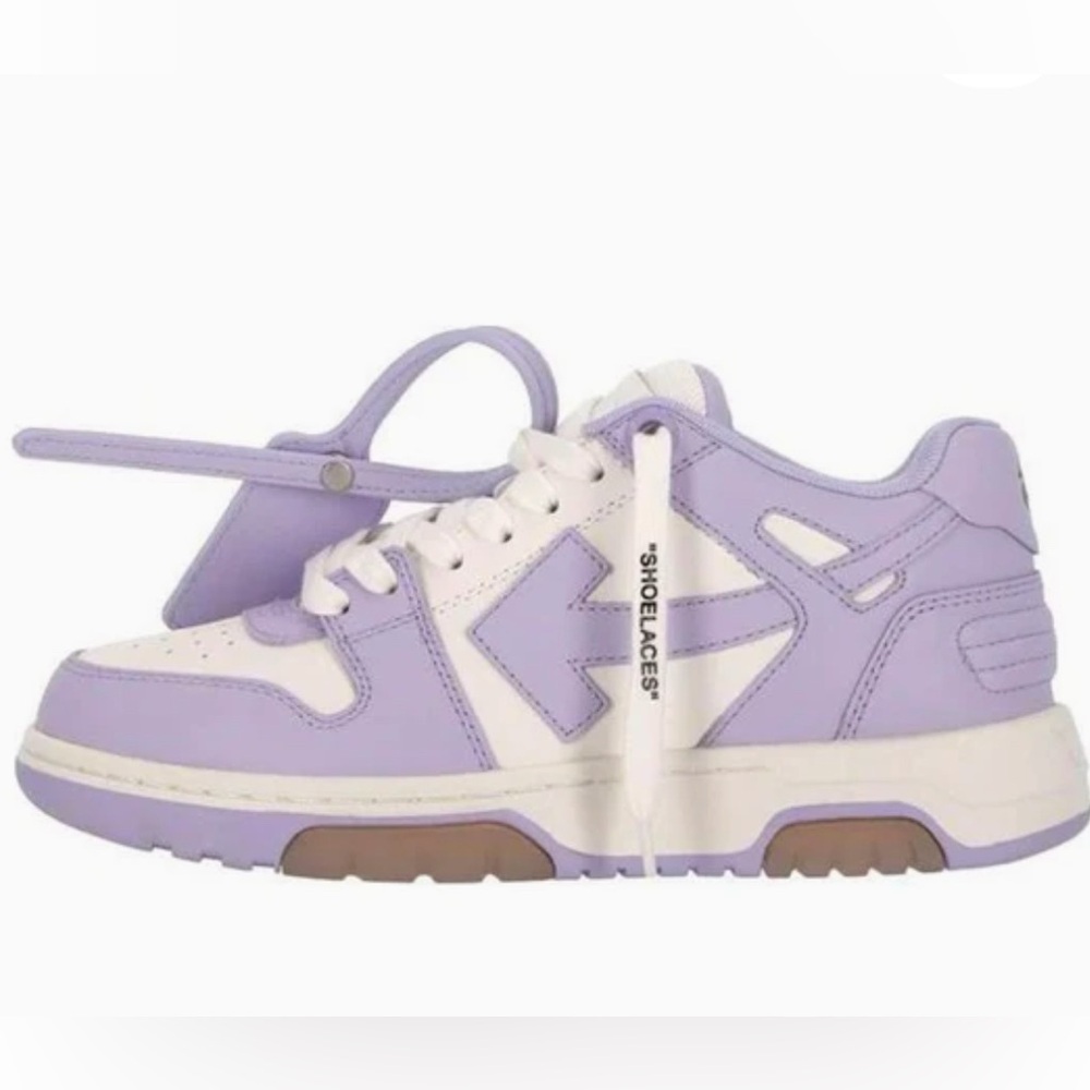 WMNS Off-White Out Of Office Calf Leather Sneaker Purple Size 39 Women US 9